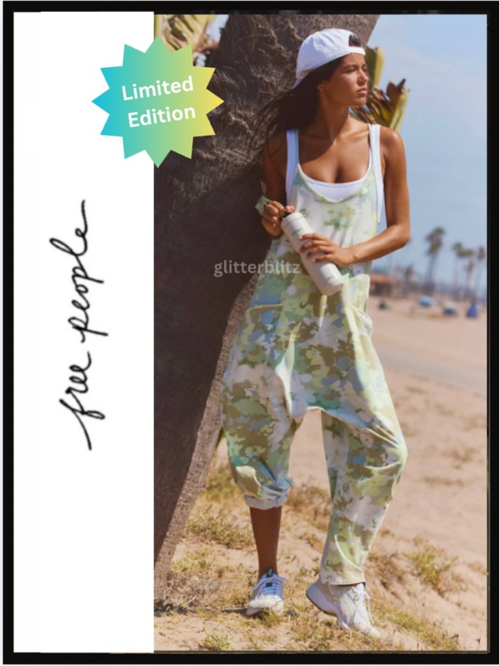 Free People Hot Shot Printed Onesie in Camo Floral Sage Combo 💚 XL